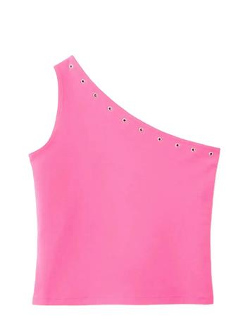 Mango Asymmetric Eyelets Top - White - 164