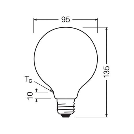 OSRAM LED-lamppu Globe G95 E27 5W matta 2,700K – kuva 1/1