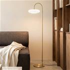 Lucande LED-lattiavalaisin Tenebra, 150 cm, messinki/valkoinen, lasi
