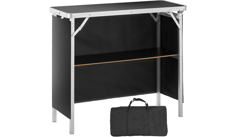 Näyttelyteline 97 x 38,5 x 87 cm, kokoontaitettava kassilla.