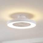 Lindby LED-kattotuuletin Teleo, halkaisija 58 cm, valkoinen, DC, Tuya