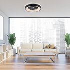 LED-kattotuuletin Venika, musta CCT, kaukosäädin, halkaisija 48,6 cm