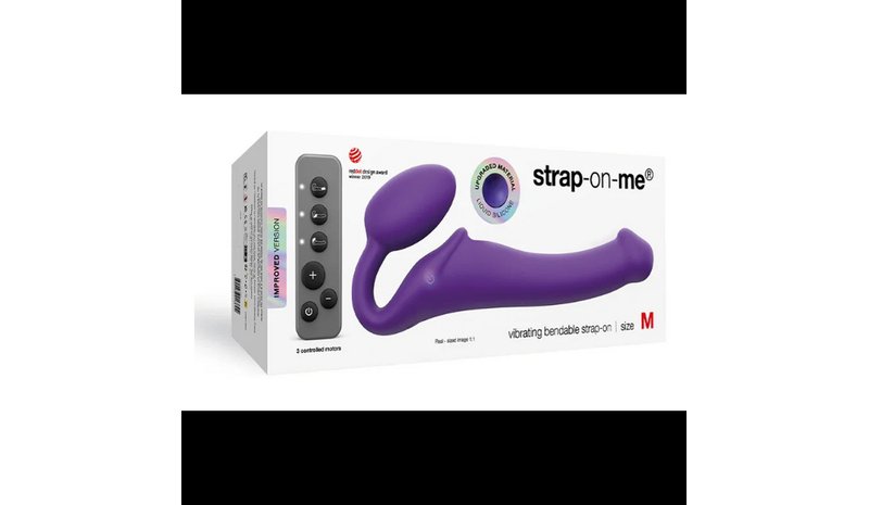 Strap On Me Strap-On-Me Bendable Strap-On Vibrator koko M violetti kauko-ohjaimella