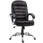 Vinsetto toimistotuoli Toimistotuoli 360° kääntyvällä, ergonomisella, keinutoiminnolla, korkeussäädettävä, musta pellava, 64x75x111-121 cm