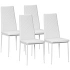 4 kappaleen setti tuoleja, ruokailutuoleja, keittiötuoleja, 41 cm x 50 cm x 97 cm, valkoinen