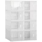Modulaarinen hyllyjärjestelmä 8 lokerolla, liitoshylly, 25 cm x 35 cm x 19 cm, läpinäkyvä