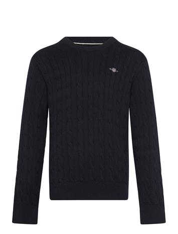 Gant Kids Shield Cotton Cable Neck Sweater - Navy - 176