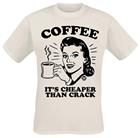 Todd Goldman - Coffee - It's Cheaper Than Crack - T-paita - Miehet - Luonnonvalkoinen