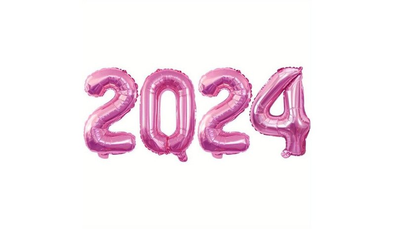 Yksi setti 2024 folio numero ilmapalloja juhliin, Rožinis