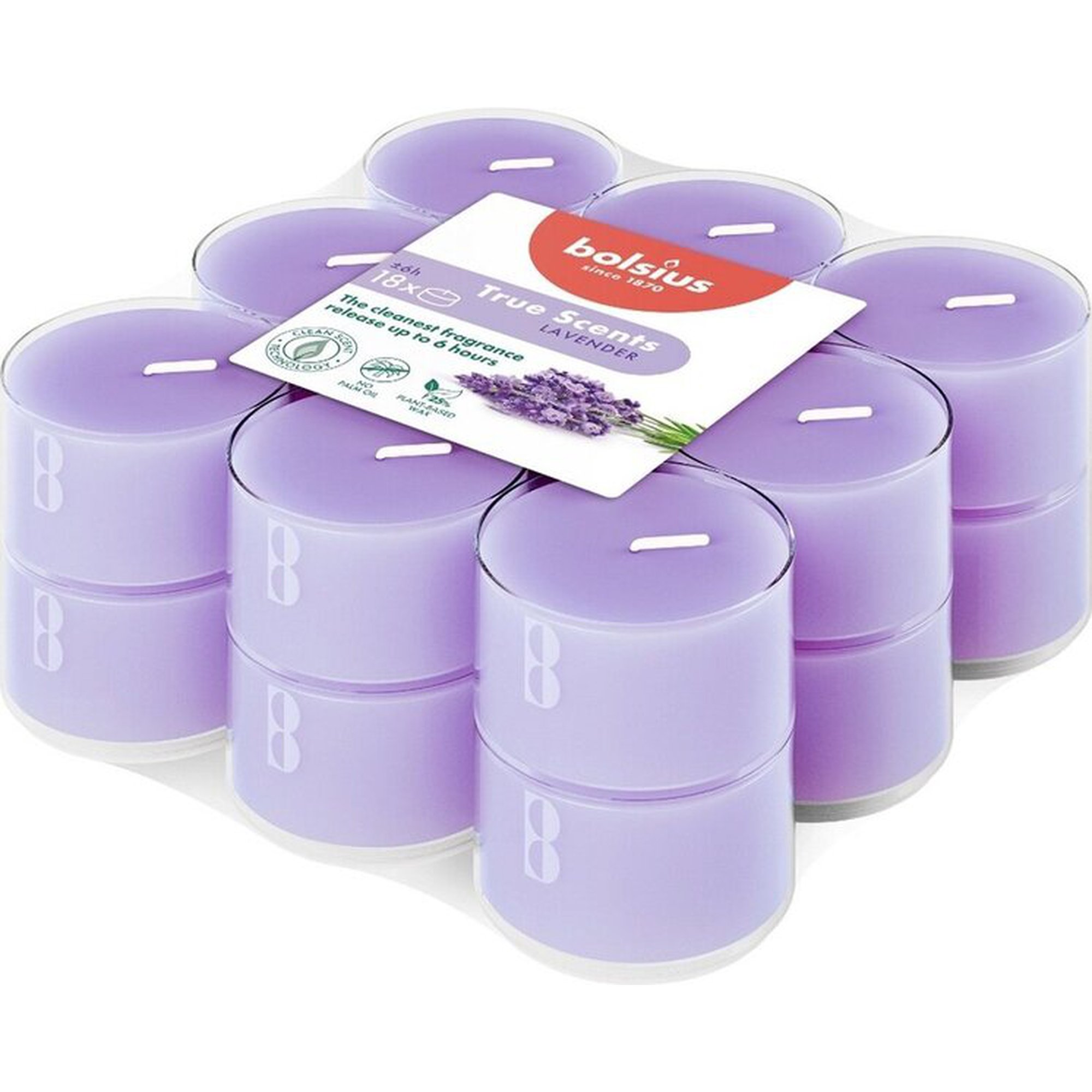 Bolsius Aromaattiset teekynttilät Lavender 6h - 18 kpl.