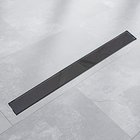 Kylpyhuoneen lineaarinen suihkukaivo 100 cm kannella ja Glass Schwarz -sifonilla