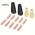 14 kpl MIG Hitsaus Suutin Setti - 0.8/0.9/1.0/1.2mm Messinki Kärjet Kaasuton Flux Core, 14 vnt (0,9 mm)