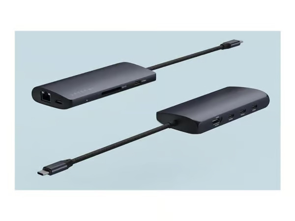 Satechi USB-C-moniporttisovitin 8K ja Ethernet V3 - Midnight