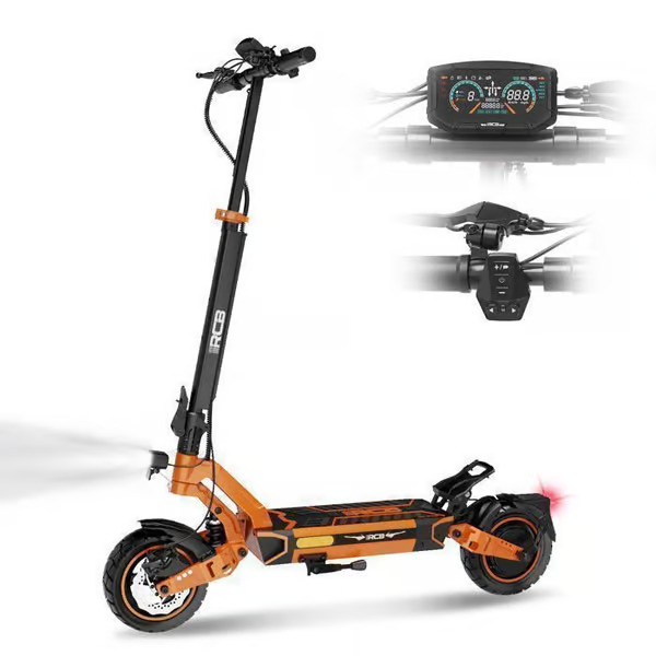 RCB D7 PRO Sähköscooter Aikuisille NFC:llä – 1600W Moottori, Käännettävä, 10'' Renkaat, 48V 27Ah Akka, 100-110 km Kantama