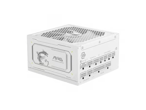 MSI MAG A1000GL PCIE5 WHITE 1000W -virtalähde, 80 Plus Gold