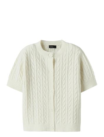 LMTD Nlfkave Ss Short S Knit Cardigan Tops Knitwear Cardigans White LMTD
