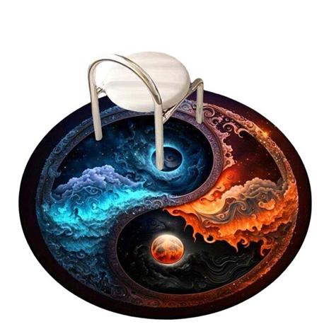 Yin Yang Aurinko Kuu Matto, 120 cm / 47 coliu