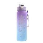 1 kpl, 750 ml Motivoiva Vesipullo Pillillä ja Aikamerkillä, Violetine