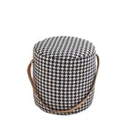 Pieni Jakkara, Pehmeä Säilytysjakkara Kahvalla Kodin Käyttöön, Houndstooth