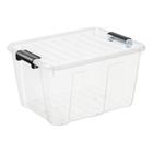Plast Team Home Box 30l – läpinäkyvä kannellinen laatikko leluille, vaatteille