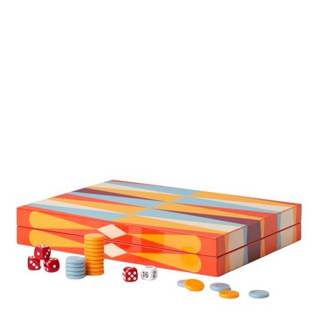 PRINTWORKS Lacquered Backgammon, Red - Multi/patterned - ONE SIZE