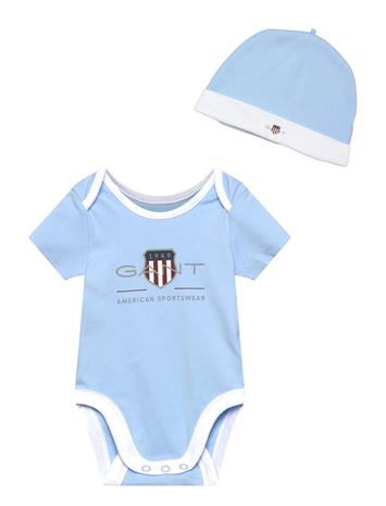 Gant Kids Ss Romper And Hat Set - Blue - 98