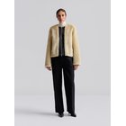 Malina Engla Faux Fur And Leather Jacket - Cream - L