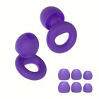 1 pari monikokoiset silikonikorvatulpat, 1,8cm mukavuus, uudelleenkäytettävät., Violetine