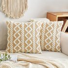 Lyhyt Pehmeä Geometrinen Tyynynpäällinen, Nykyajan Kodikas Sisustus., Camel White