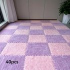 40kpl punottu neliömatto, käsinpestävä kukkakuviointi, Rožine 20 vnt.+Violetine 20 vnt