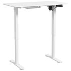 Vinsetto Korkeussäädettävä työpöytä Electric 120 x 60 cm Tietokonepöytä 3 muistisäätimellä, Ergonominen istumapöytä törmäyksenestolla, 2 koukkua, valkoinen