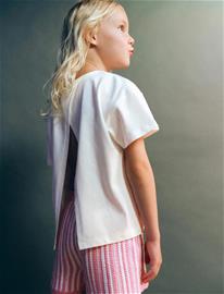Mango Embroidered Palm Tree T-Shirt With Back Slit - Cream - 116