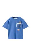 Mango Printed Football T-Shirt - Blue - 116