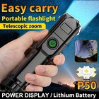 Ladattava LED-taskulamppu Zoomilla, LED žibintuvelis - 1500 mAh