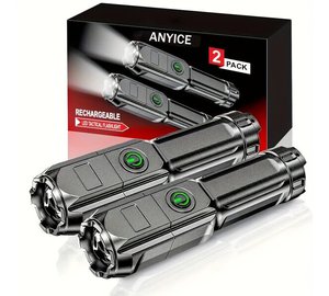 Ladattava LED-taskulamppu USB:lla, 2vnt LED žibintuvelis - 800mAh
