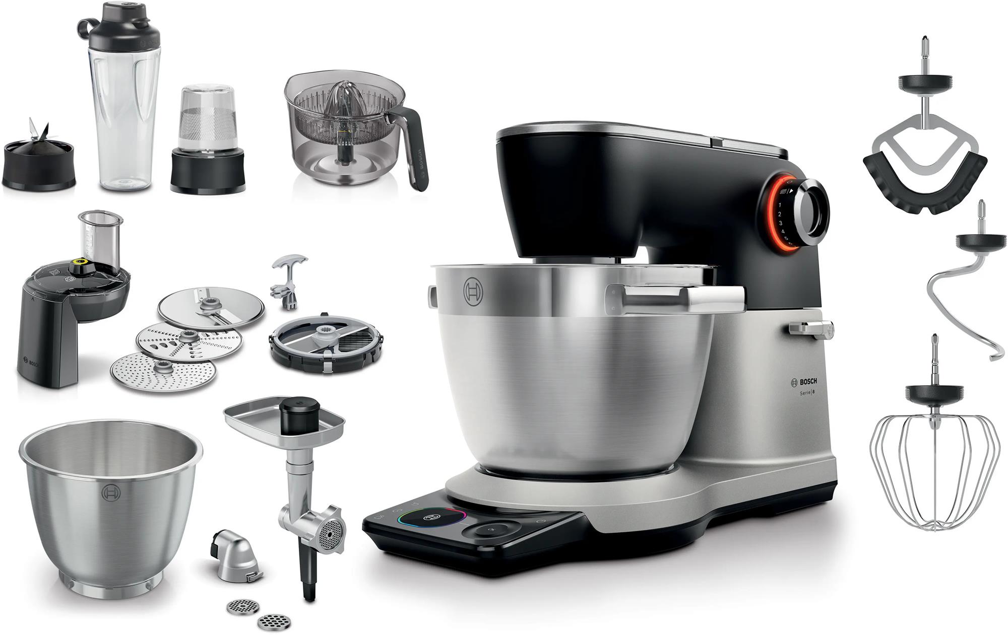 Bosch Serie 8 MUMS8ZS00 monitoimikone, 6 l, hopea
