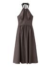 Mango Gingham Check Halter Dress - Brown - XL