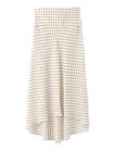 Mango Polka Dot Skirt With Asymmetric Hem - Beige - XL