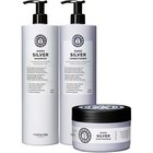 maria nila Sheer Silver Bundle Shampoo 1000 ml & Conditioner 1000 ml & Masque 250 ml