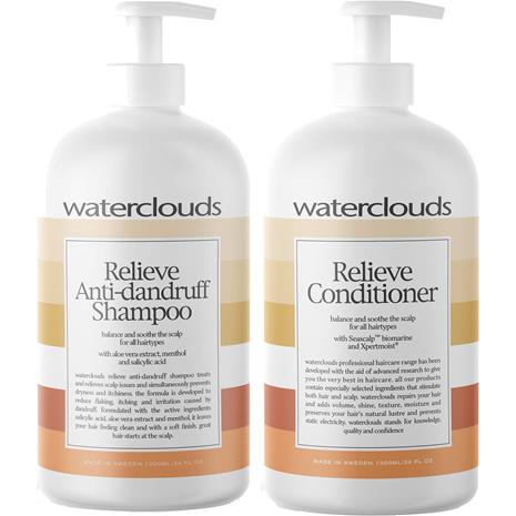 Waterclouds Relieve Anti-dandruff Shampoo 1000 ml & Conditioner 1000 ml