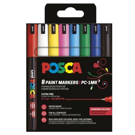POSCA marker sæt PC-1MR 8 ass. std. farver