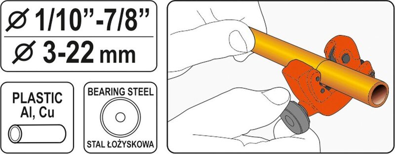 Yato putkileikkuri 3-22mm