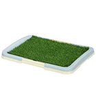 Koiran WC Pentujen WC Koiranvessa, 2 kerrosta, Tekoruoholla, Uudelleenkäytettävä, 63 x 48.5 x 6 cm, Vihreä + Valkoinen