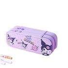 Tilava Hello Kitty &amp; Ystävät Keinonahkainen Kynäkotelo - Kaksoiskerrosjärjestäjä Kuromi, Cinnamoroll ja Melody Kuviot, Kuromi