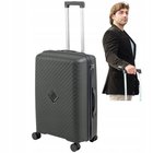 Keskikokoinen musta matkalaukku pyörillä, 74 l, Wowbag 7900 M dark grey