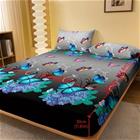 Perhospainettu Kukka-Perhos Kuviollinen Syvä Taskulakana, DF Fitted Sheet-Hua Fei Die Wu