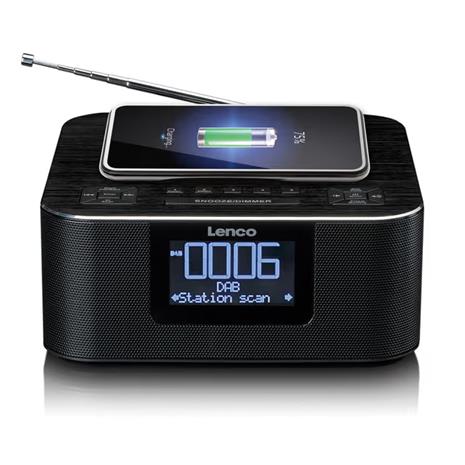 Stereokelloradio, jossa on DAB+ FM Bluetooth langaton latausjärjestelmä