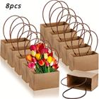 8-pakkaus Kraft Paper Taitettava Tikkaat Muotoiset Korit, Vedenpitävä, Kraft popierius staciakampis 8 vnt