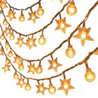 1kpl LED Tähti Kuplapallo Säikevalot, Paristokäyttöiset Sisäkäyttöön Juhla Dekorointi Uudenvuoden Lämmin Valkoinen., 6M / 19,68Ft. 40 lempuciu
