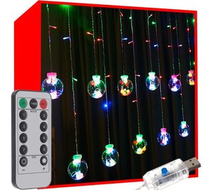 Valoverho 108 LED USB monivärinen KS19734